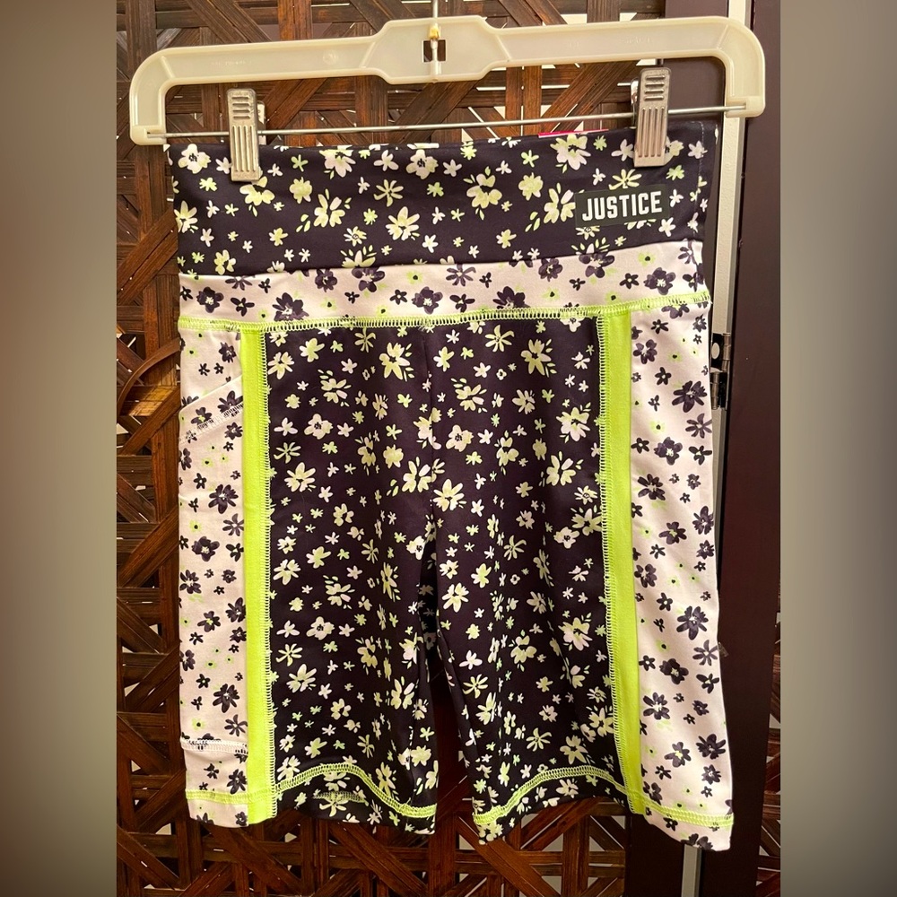 Justice Cute Bike Shorts with Side Pocket, Girls size Large 12/14, NWT